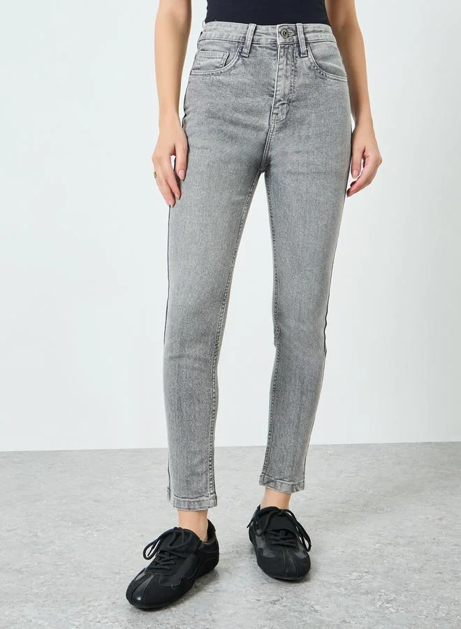 Women Grey High Rise Skinny Jeans